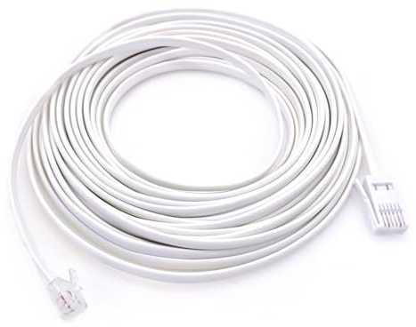 JZK Cavo da 10 m BT a RJ11, cavo di prolunga telefonica BT a RJ11 maschio a banda larga 6P2C, per cavo telefonico fisso domestico del Regno Unito, banda larga ADSL, router, modem fax da ufficio