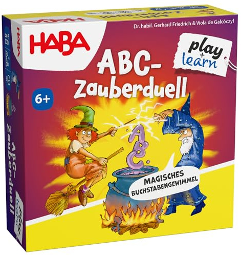 HABA ABC-Zauberduell – Lernspiel ab 6 Jahren zum Buchstaben Lernen & Alphabet üben Einschulung für Schulanfänger & kompaktes Mitbringspiel – 2013833001, Edition 2026