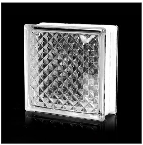 Piastrelle rettangolari in cristallo, Mattone di vetro Quadrato Cavo Isolamento termico Parete divisoria for ufficio 1-10 pz(Style 4,1 pcs)