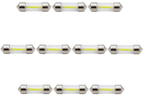 LED 12V Soffitten 31 mm Cob Röhre Innenraum PKW Lampe Auto Ersatz Beleuchtung warmweiß kaltweiß weiß (warmweiß, 10 Stück)
