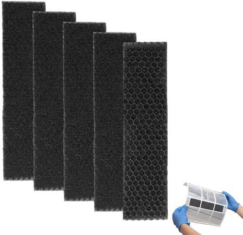 HIPTS 5 stycken luftkonditioneringsfilter ersättning för, trestegs bomullsfilter luftkonditioneringstillbehör, 215 x 50 mm filtermatta för effektiv luftrening och kylning