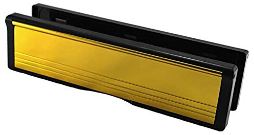 Welseal HS3747 10-Inch UPVC Door Letterbox Letter Plate Mid Rail - Polished Gold/Black