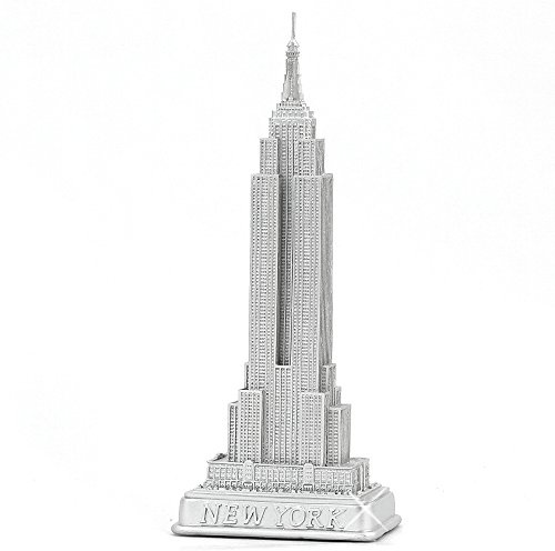 Empire State Building Statue from New York City Silver 23cm NYC Statues Collection