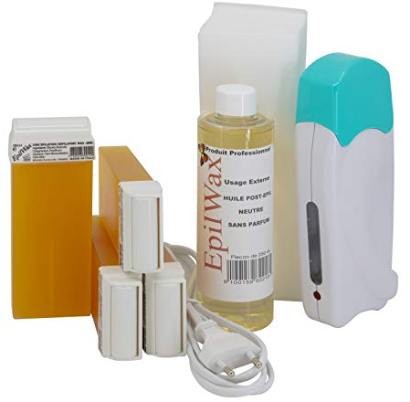 EPILWAX S.A.S - Set Haarentfernung Solo Komplett Bis La Wachs Einweg honey, mit Roulette Großer Modell für die beine, achseln, und den körper