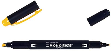 Tombow WA-TC99 textmarkör MONO edge med kil- och rundspets golden yellow