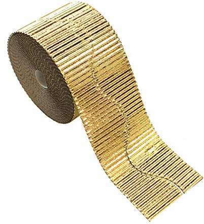 Bright Ideas Riffelbordüre Rollen, Metallic Gold, 10 cm x 7,5 m, BI8200