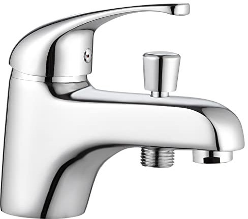 Edouard Rousseau - Mitigeur Bain-Douche CARDIFF Monotrou - Chromé - Débit 28 L/min - Économie d’Eau Éco-Stop - Bec avec Inverseur