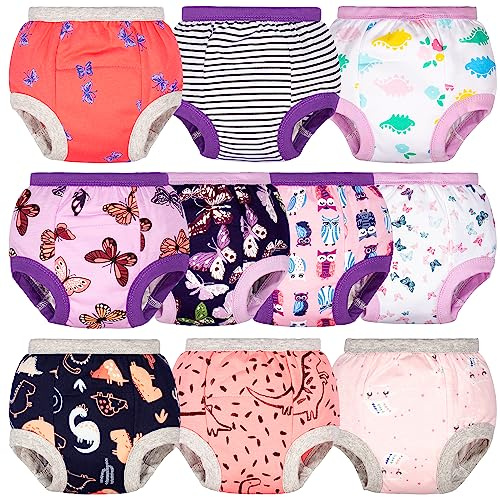 BIG ELEPHANT Baby Girls Training Underwear, Toddler Cotton Potty Training Pants Soft Absorbent, 2T