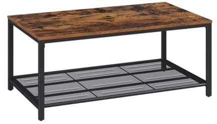 holz4home® Couchtisch Connie mit Gitterablage I 106x60x45cm I Industrial-Look Braun I Wohnzimmertisch Teetisch Vintage Sofatisch I Moderner Beistelltisch Fernsehtisch