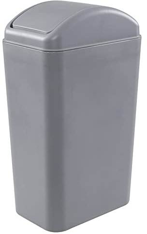 Zerdyne 12 L Swing Top Trash Bin, Plastic Slim Swing Bin, Grey