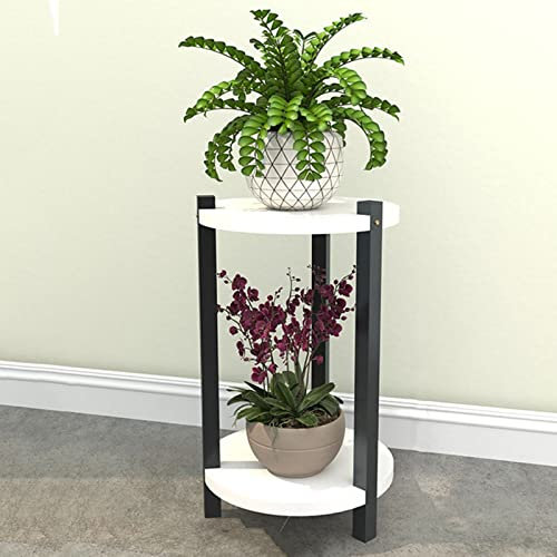 Support Pot de Fleurs Interieur - Porte Plante Métal 2 Niveaux, Étagère Plante fer Tabouret Plante, Supports pour Plantes, Étagère Porte-pot de Fleurs pour Pot de Patio de Jardin ( Color : Black A , S