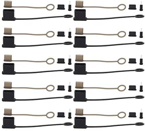 OTOTEC 10 Juegos Cubierta de Cable USB C + Cubierta Protectora de Puerto USB + Tapas de Tapones Antipolvo USB C + Protectores Antipolvo para Conector de Auriculares de Goma de 3,5mm