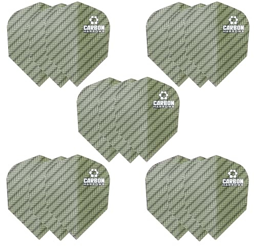 Harrows Carbon Flights | Set mit 5 hochwertigen extra starken Dart-Flight-Taschen (15 Flights)
