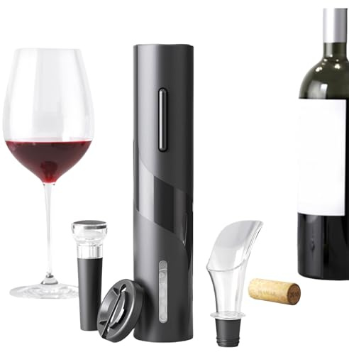 Topyond USB 4-in-1 Elektrischer Weinflaschenöffner, Korkenzieher Mit Ausgießer, Folienschneider, Vakuumverschluss-Set, Elektrisches Automatisches Weinöffner-Set, Küchengeschenke Für Weinliebhaber