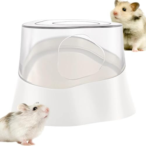 shpuuyy Großes Hamster-Sandbad | Hamstertoilette und Sandkasten, transparenter Deckel, Katzentoilette für Mäuse, Rennmäuse, Käfig, Terrarium, Lebensraum