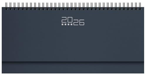 Hole Gadget | Planning 2026 Settimanale 30x14 cm da Tavolo Agenda da Scrivania Planner per Appunti per la Casa, Lavoro e Studio. Con Spirale, Diario Daily Weekly (blu)