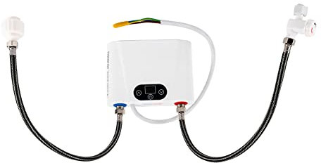 Levkitch Chauffe-eau électrique instantané 5,5 kW - Mini chauffe-eau électrique instantané - Avec affichage de la température LED - Pour lavabo et évier - 5,5 kW
