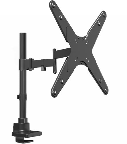 VIVO STAND-V155D - Supporto da tavolo per TV e monitor ultra ampio, per schermi fino a 55, supporto singolo per televisore con braccio articolato, supporta fino a 20 kg, VESA max 400 x 400 mm,