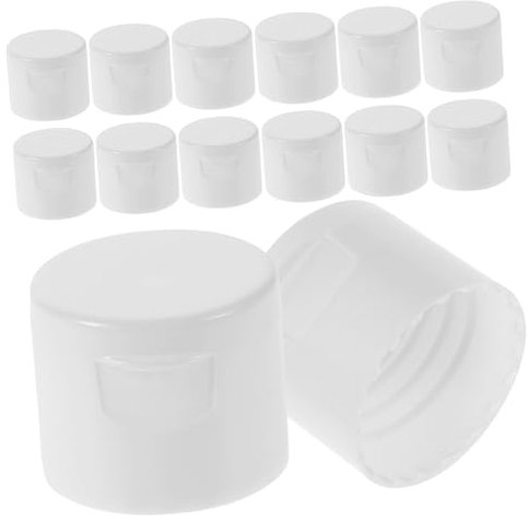 Ipetboom 50pcs Water Bottle Caps Flip Top Bottle Caps Reusable Plastic Lids for Empty Toothpaste