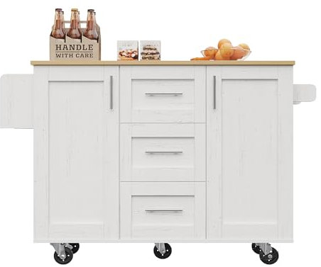 A ALFRESCOOL Isola da cucina, divisori rimovibili, ruote rimovibili come mobili da cucina, carrello da pranzo con banco da lavoro, carrello da pranzo con venature del legno, portasciugamani laterale