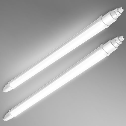 ALUSSO LIGHTING Lot de 2 Réglette LED 116cm, 36W 3600LM 5000K Neutre Blanc IP65 Extérieur étanche Neon LED, Tubes Lumineux pour Garage, Cave, Entrepôt, Bureau, Atelier, éclairage de cuisine