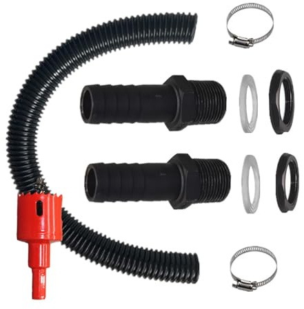 Set di collegamento per barili di pioggia Connettore per tubo flessibile con adattatore per serbatoi d'acqua da 500 mm Installazione semplice per strumento di risparmio di raccolta