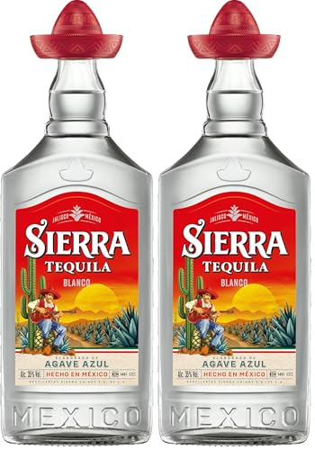 Sierra Tequila, Blanco Tequila | 70 cl | 35% ABV | Fresh Agave & Pepper With Citrus Notes | Ideal As A Shot With Lemon Juice & Salt Or In A Margarita (Pack of 2)