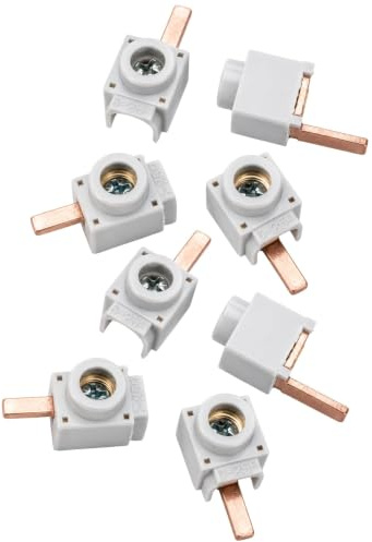 8 Pezzi Morsetti di Alimentazione per Pettine Quadro Elettrico, Terminali di Derivazione per Barra di Alimentazione, Sezione Cavo 6-25mm², Pin 4X2mm, Max 63A