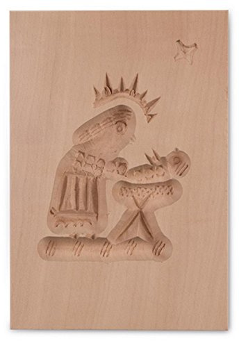 Holz Prägeform Maria mit Krippe ca. 5,5 x 8 cm