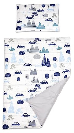 Baby Comfort 2 Piece Duvet Cover & Pillowcase Bedding Set 150x120 cm for Toddler Junior Cot Bed 12M+ (Cars)