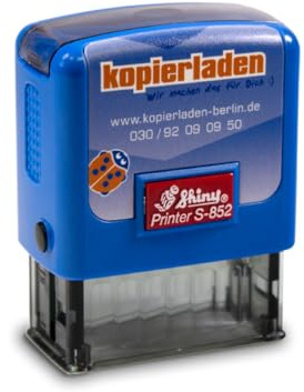 Personalisierbarer Stempel Shiny S-852-38 x 14 mm, bis zu 3 Zeilen - mit eigenem Text und Logo selbst gestalten