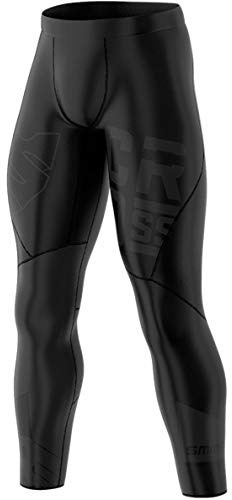 SMMASH Dexter Black Sport Långa Leggings för Män, Herr Kompression Löpning Leggings, Träning sporttights, funktionsunderbyxor, Gym, OCR, Andas och Lätt, Antibakteriellt material, Tillverkad i EU (M)