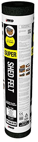 IKO Super Shed Felt | Black 8m x 1m | Garden Roofing Felt Bitumen Roof Sheet