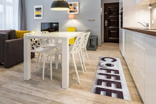 andiamo Teppich Läufer Kitchen mit ruschhemmender Rückseite - Küchenteppich PVC Küchenläufer Flur Läufer Teppichläufer 50 x 150 cm Kaffee