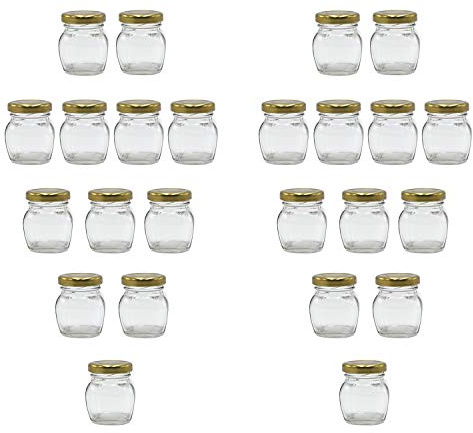 U Pack 2oz Glass Jar With Gold Lid For Honey Jam Spice pack of 24 sets