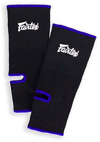 Fairtex AS1 Ankle Guard - Premium Ankle Support for Muay Thai, MMA & Kickboxing - Maximum Support & Comfort. Ideal Foot Support for Intense Training(Black/Blue/L/XL)