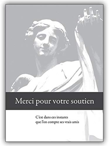 Kartenkaufrausch 10 Trauer Dankeskarten: Merci pour votre soutien - Französische Trauer Dankeskarte mit Engel | schöne Danksagungs-Trauerkarten mit Umschlägen im Set als Antwort-Karte