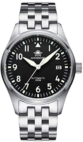 ADDIESDIVE automatikuhren Herren leuchtendanaloge Uhr automatik NH35A Mechanische Uhren Mit Edelstahlarmband H2