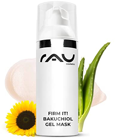 RAU Cosmetics Bakuchiol Gesichtsmaske 50 ml - Anti-Aging Maske für Reife & Empfindliche Haut - Vegane Retinol-Alternative mit Hyaluronsäure, Aloe Vera & Vitamin E - Straffende Feuchtigkeitspflege