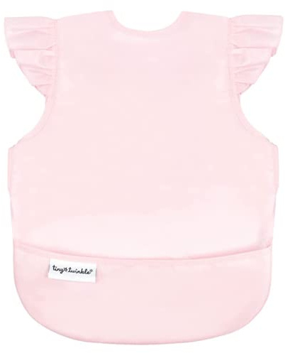 Tiny Twinkle Mess Proof Baby Bib for Girls | Waterproof Toddler Bib for Eating | Baby Apron for Feeding | Machine Washable | Perfect Shower Gift (Rose, 6–24M)