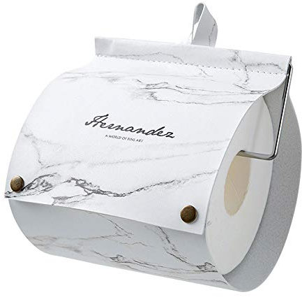 Collic Tissue -Box, Leder -Toilettenpapierhalter, Wandhalterung, Wasserdichte Toilettenpapierspender Mit Vintage Kupferschnalle, Klebstoff -Tissue -Box -Abdeckung Für Waschraum Badezimmer Küche (Muste