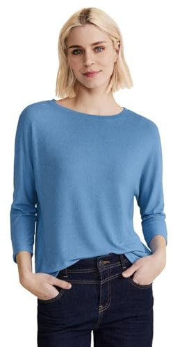 STREET ONE Damen T-Shirt 3/4 Arm, light spring blue melange, 42