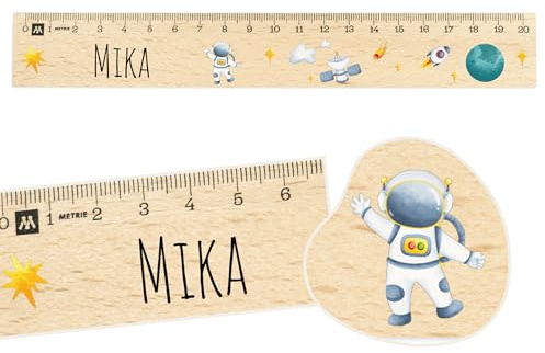 Geschenkfreude personalisiertes Lineal Holz Kinder Grundschule mit Namen | Einzigartige Geschenke für die Einschulung, Lineal 20 cm aus Holz, Tolle Geschenke zur Einschulung, Schulanfänger Geschenk