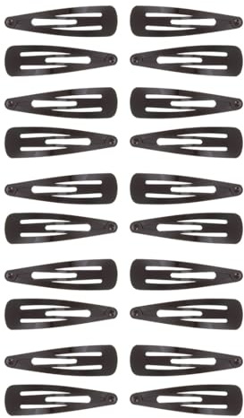 Righe e Pois fermacapelli - 20 fermagli per capelli clic clac in metallo verniciato da 5 CM - Confezione da 20 mollettine per capelli donna (Marrone)