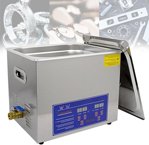 DOZPAL Commercial Ultrasonic Cleaner - 304 Stainless Steel Professional Ultrasonic Cleaners with Heater & Timer - 40kHz Cleaning Machine Kit for Jewelry Watches Glasses Dentures,3L