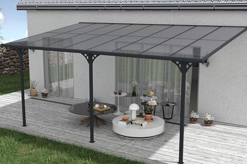 Cazeboo Terrassenüberdachung Carport KLEO 500L300 Aluminium Grau