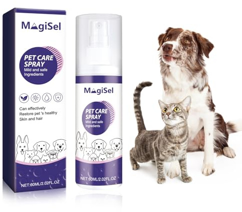 Wound Spray pour Chiens et Chats,Spray Antiseptique Chien et Chat 60ml,Spray de Guérison des Plaies,Spray de Nettoyage pour Animaux de Compagnie,Pet Wound Spray,pour Le Nettoyage et Le Soin des Plaies