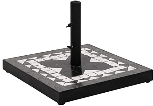 BOWEKAM Home & Garden-Parasol Base Black and White Square 12 kg-Furniture Choice