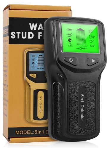 Leitungssucher Kabelfinder Leitungsfinder Wand Stud Finder Ortungsgerät, 5 in 1 Leitungssuchgerät Stromleitung Wanddetektor Scanner Detektor für Holz Eisenmetalle Kabel Metall