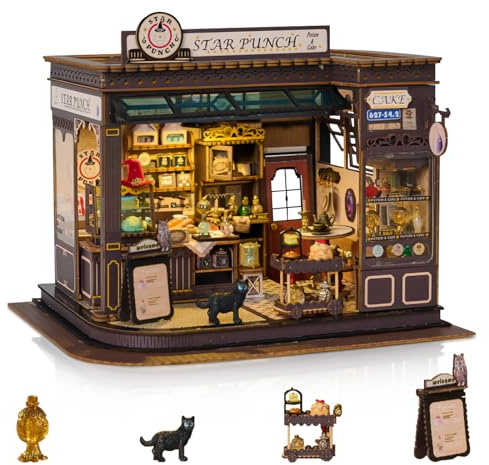Cuteefun DIY Maison de Poupée Miniature, Maquette en Bois a Construire, Kit Maison Poupee DIY Ainsi, Un Cadeau d'anniversaire du Père Noël Halloween (La Boutique Magique) ﻿